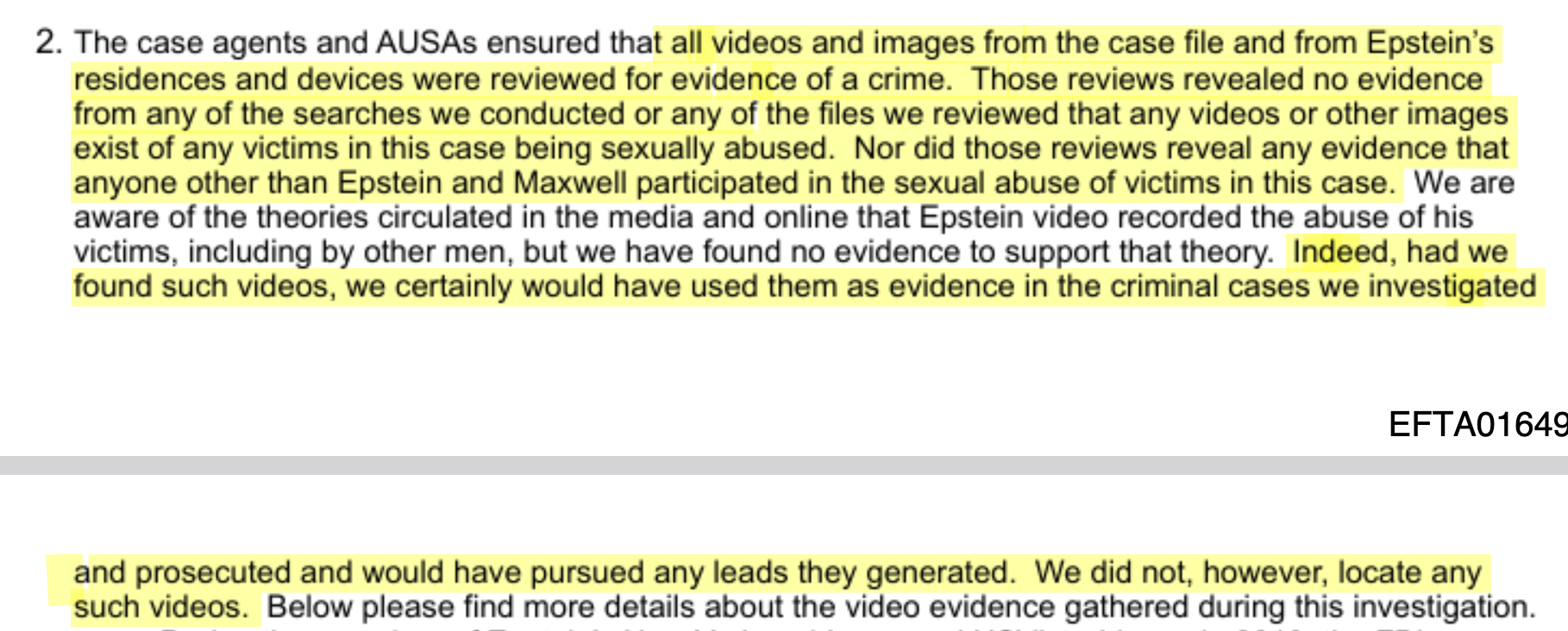 FBI video review Epstein