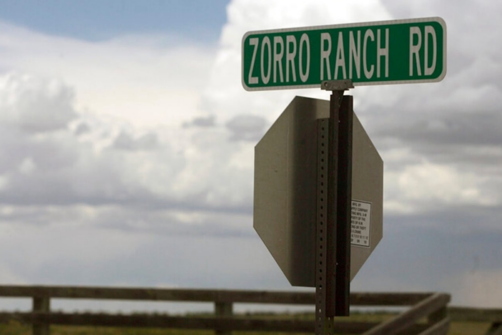 Zorro Ranch RD sign post